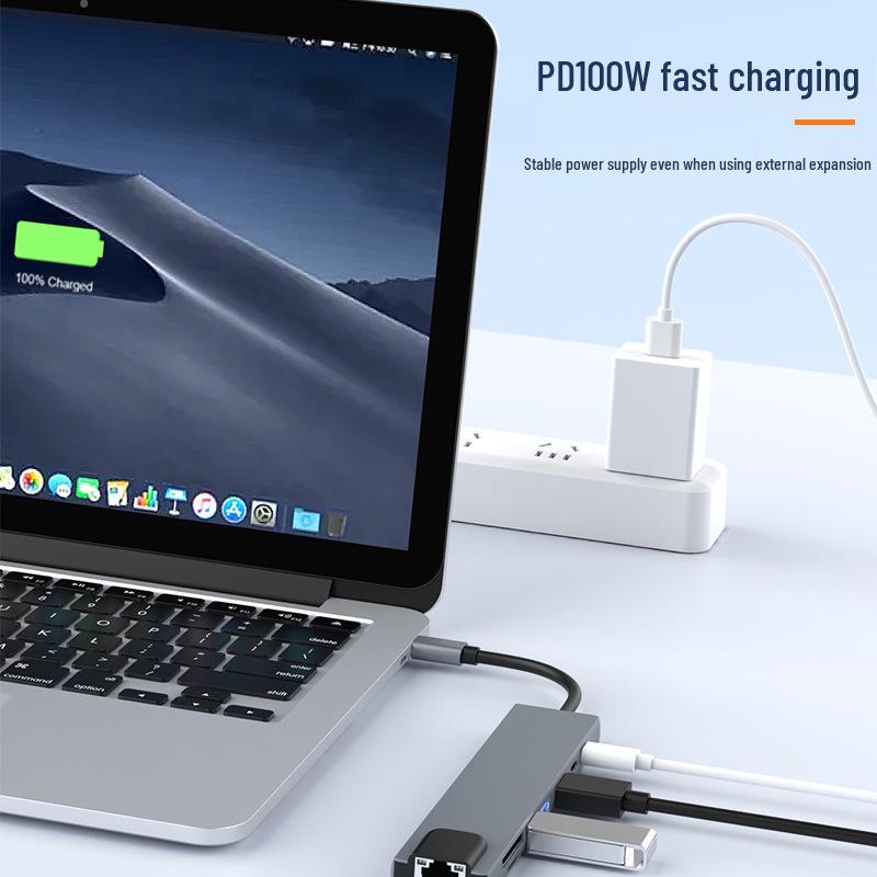 USB-C Docking Station with HDMI 4K Output, USB 3.0 Ports, and PD100W Charging