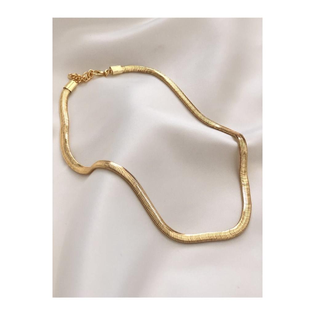 Damen-Halskette mit italienischer Kette in Silberfarbe, verblasst nicht, vergoldet