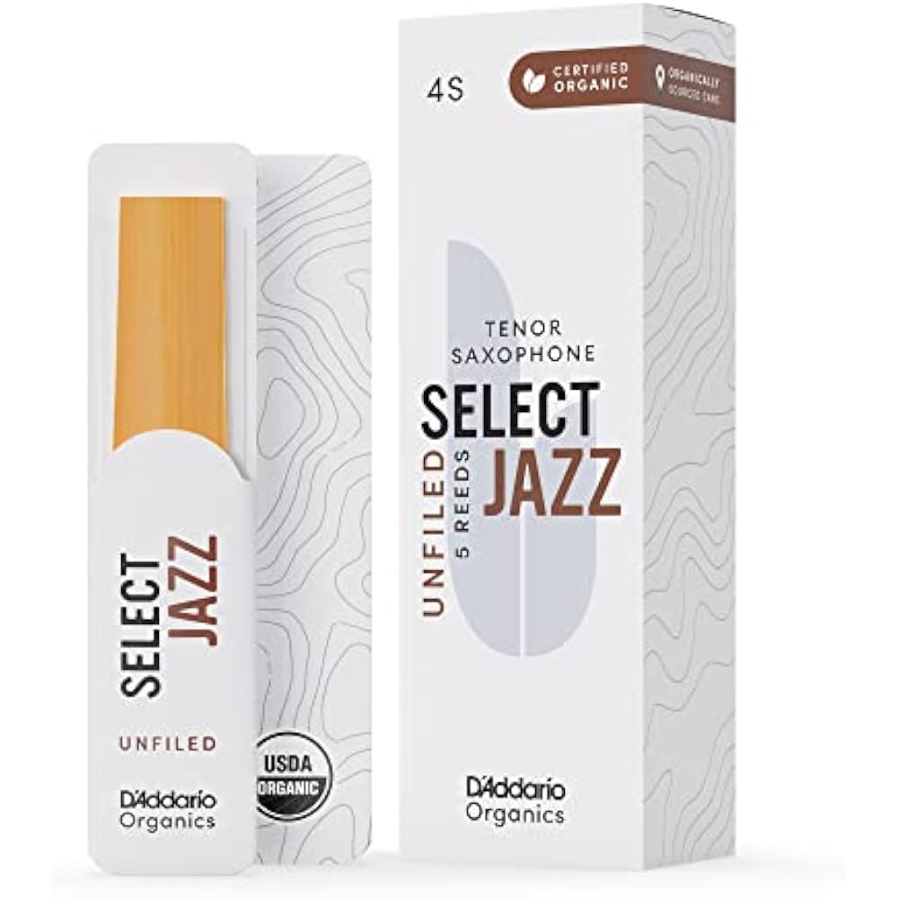 D Addario WoodWinds Daddario Reed Tenor Saxophone USDA Organic Certified SELECT JAZZ Unfiled ORRS...
