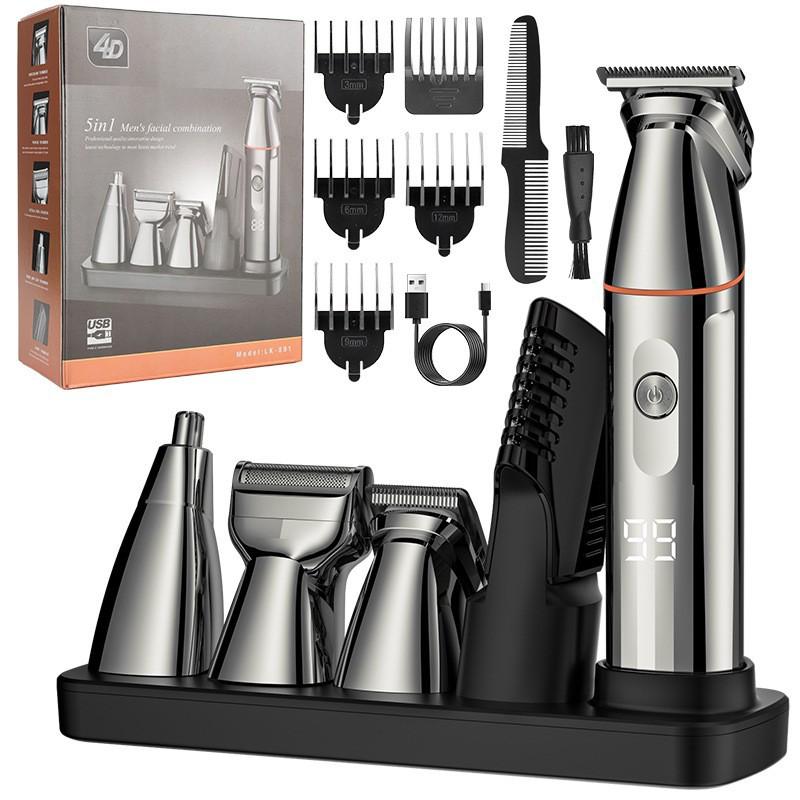 Waterproof electric shaver, household men's hair clipper, multi-functional electric nose hair trimmer set wholesale