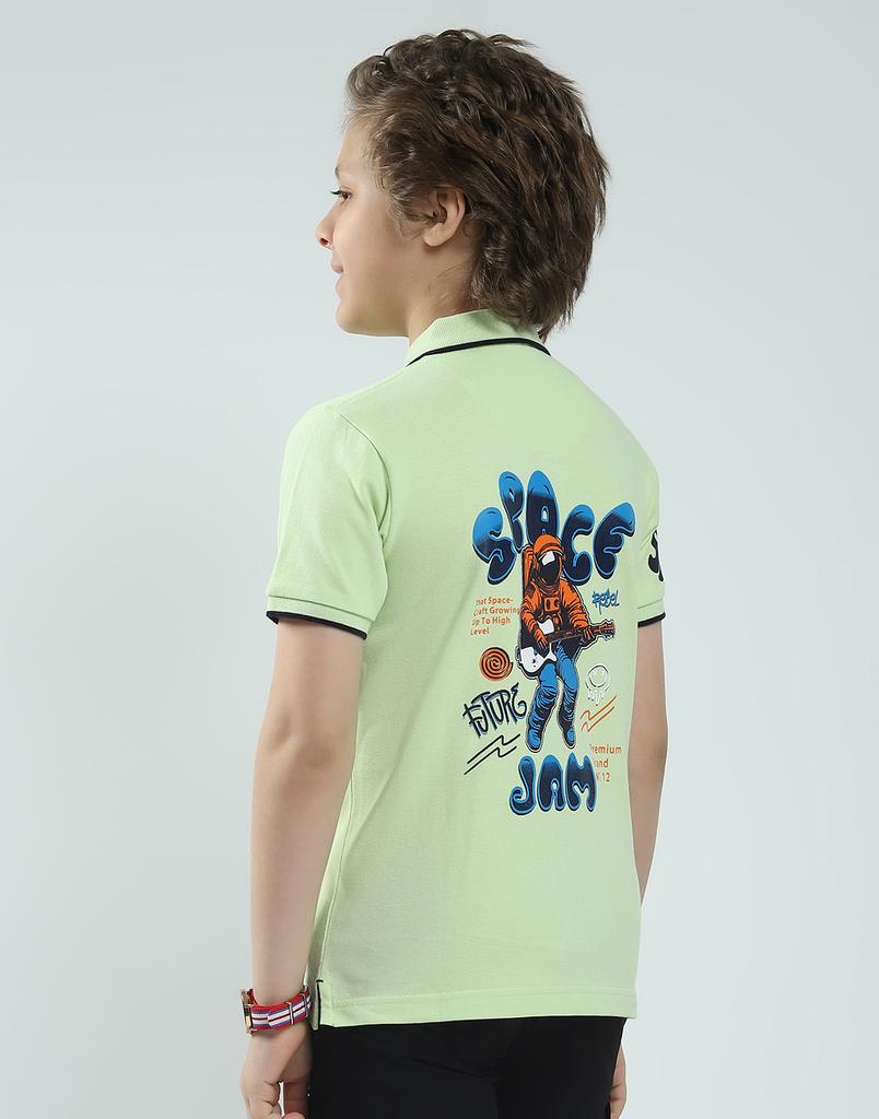 MONTE CARLO Jungen Regular Fit Bedrucktes Polo Kurzarm T-Shirt