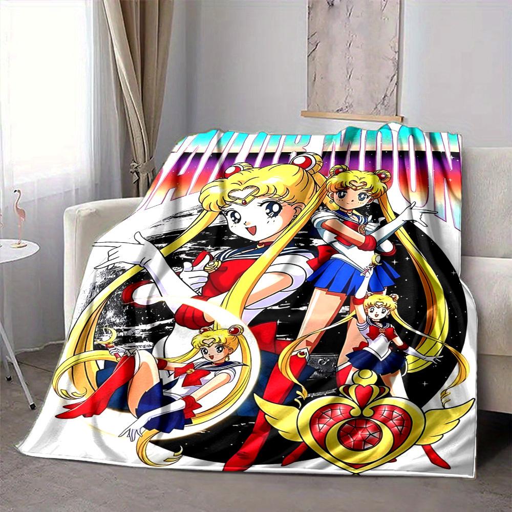 1PC Sailor Moon Blanket Soft Warm All Season Throw for Sofa, Bed, Car, Office Vibrant Colorful Design, Durable & Cozy Gift