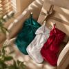 Bowknot Christmas Stockings Large Capacity Hanging Decoration Candy Bag  Christmas Tree Decoration