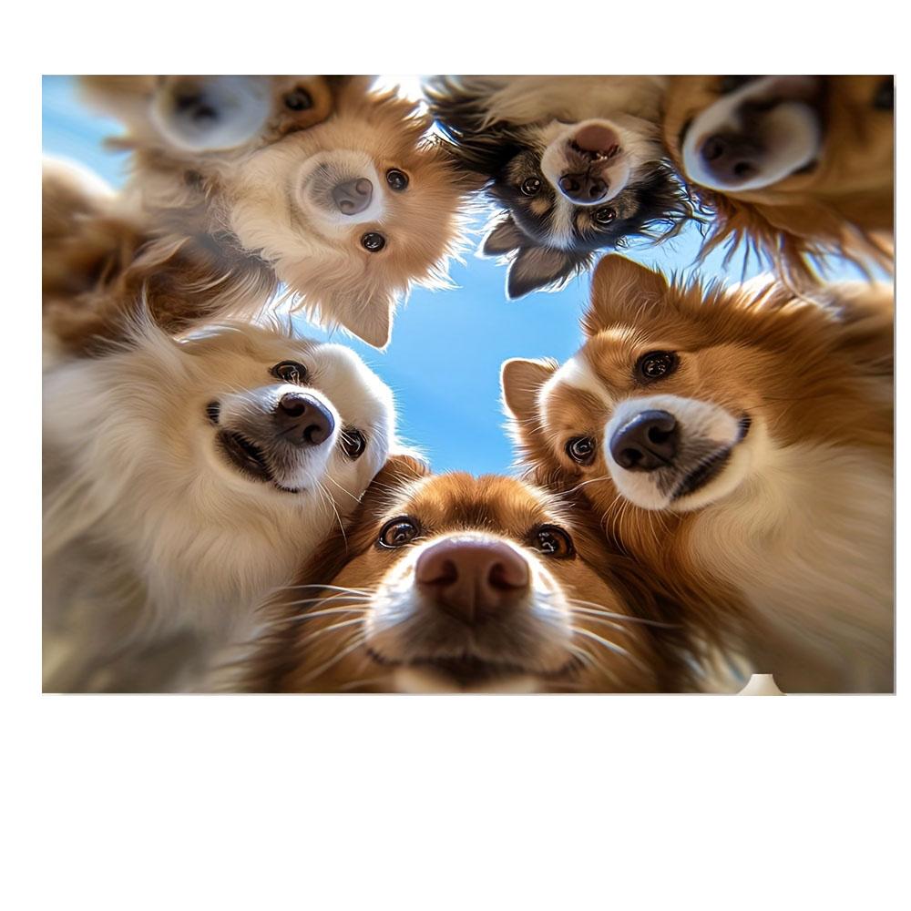 1Pc Cute Dog Faces Wall Tapestry Washable Polyester Wall Hanging for Bedroom Living Room Office Party Home Decor 74x94cm(29x37in)