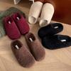 Women's Home Slippers Casual Plush Slippers for Women Winter Outerwear Flat Bottom Baotou Half Slippers Women Dames Muiltjes