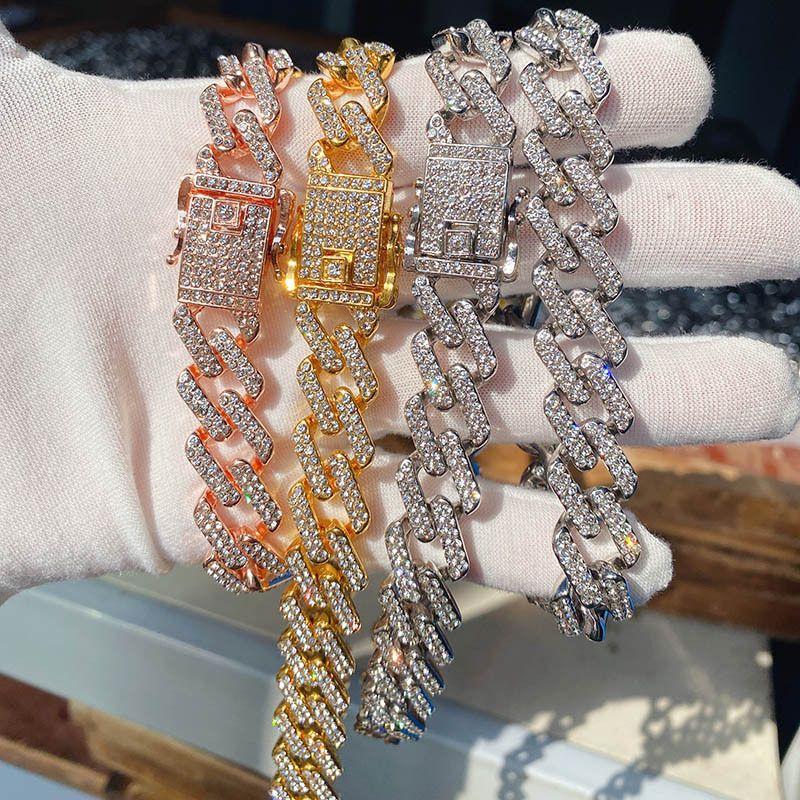European Hip Hop Domineering 20mm Exaggerated Cuban Full Diamond Necklace Male Daikin Chain Miami Fashion Classy Cuban Link Chain
