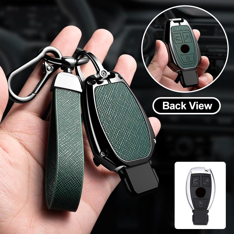 Zinc Alloy Leather Car Key Case For Mercedes Benz A B C E S Class Gls Gla Glk Cls Cla Amg W204 W205 W212 W463 W176 Key Case