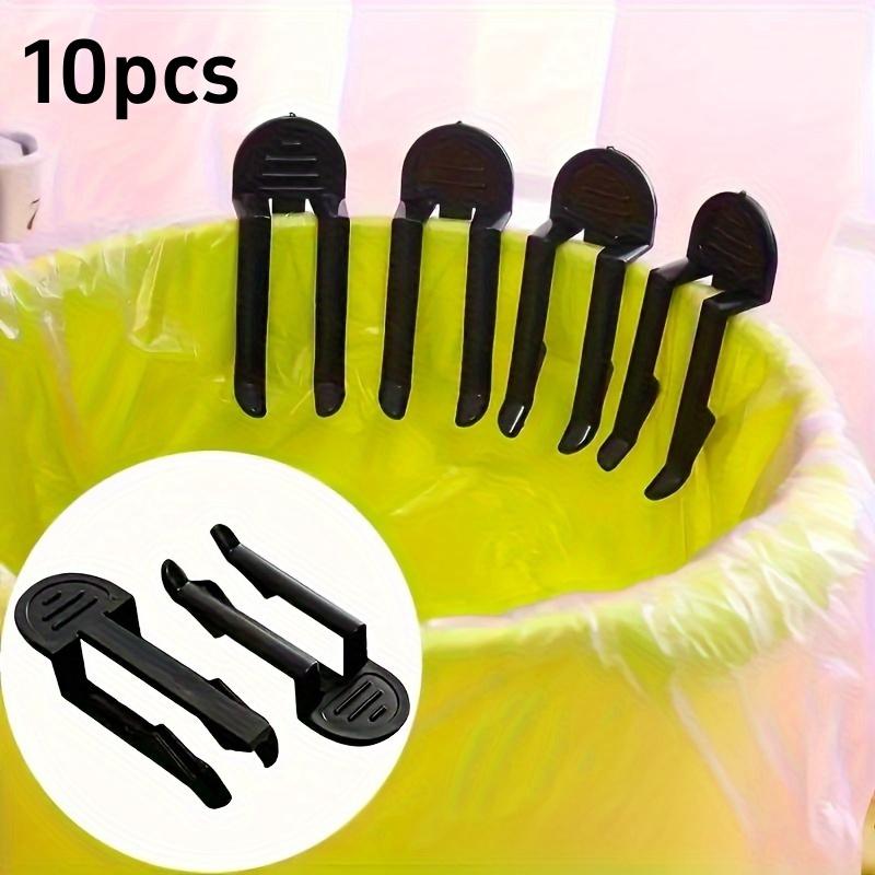 

Набор из 10 пластиковых зажимов для мусорных пакетов с удобным захватом, держатель для мусорного ведра без электричества, аксессуары для организации дома 10pcs чёрный