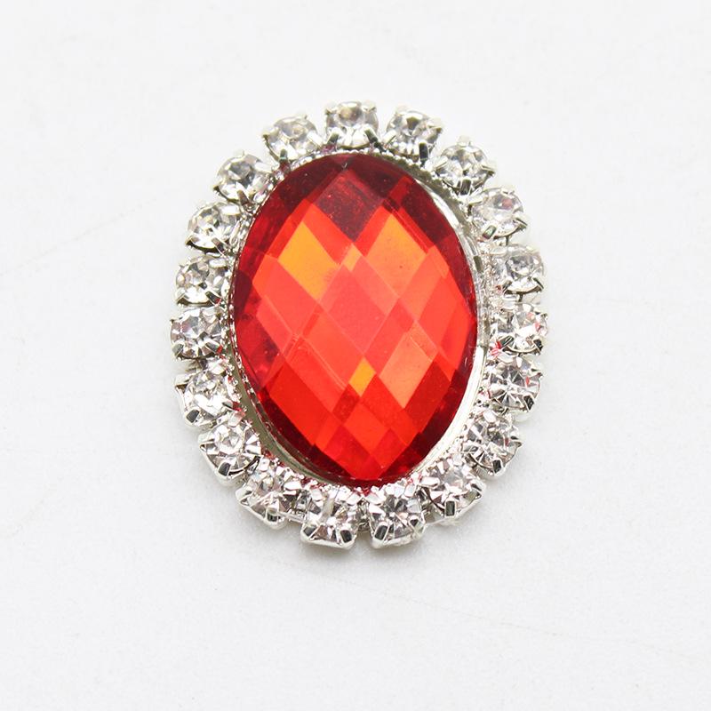 20x24mm Oval Acrylic Rhinestone Flatback Buttons for Handmade Jewelry and DIY Clothing Accessories