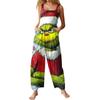 Damen Lässige Overalls Jumpsuits Verstellbare Träger Ärmellos Weihnachtsprint Bequeme Einteiler Mit Tasche