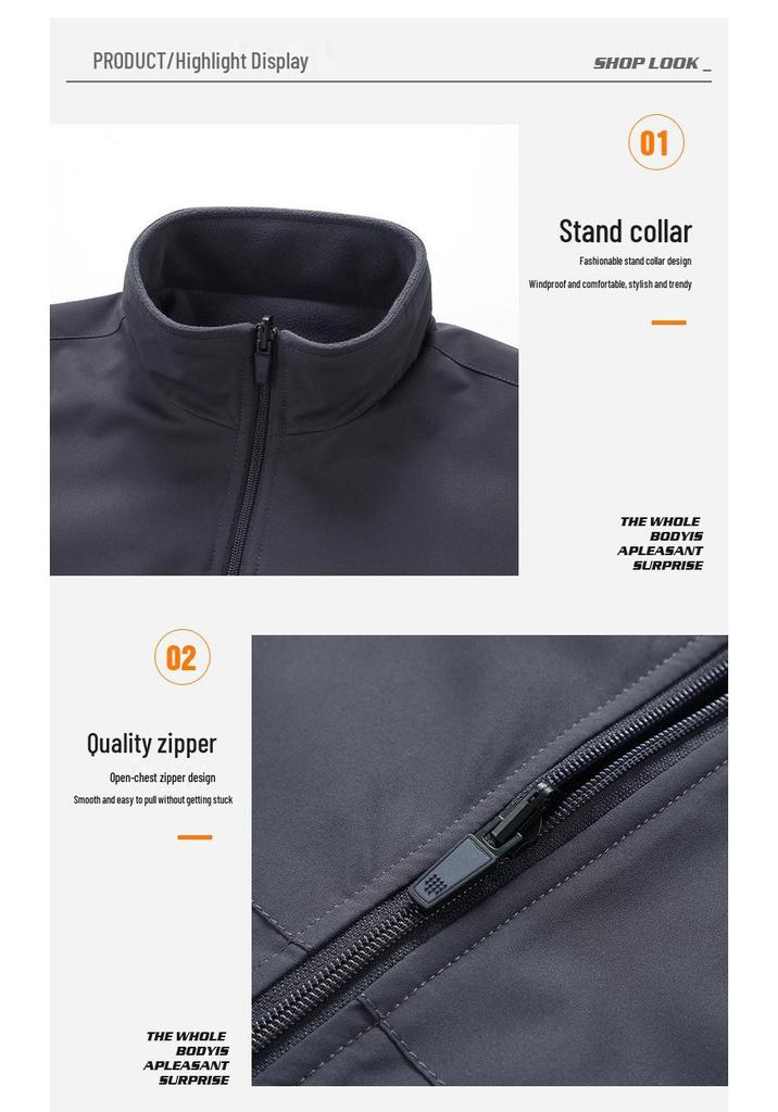 Men's Double-Sided Wear Stand-Collar Jacket - Warm, Windproof, Waterproof for Autumn/Winter