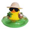 1 Ensemble Décoration de Voiture Mignonne Été Petit Canard Jaune Chapeau Skateboard Coco Canard en Caoutchouc à Presser Ornements de Tableau de Bord de Voiture