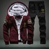 Mens Winter Hooded Fleece-Lined Oversized Sweatshirt Set Teens Loose Fit Long Sleeve Warm Casual Outfit