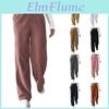 Casual Highwaisted Autumn New Womens Trousers Solid Colour Corduroy Loose Straight Trousers Female