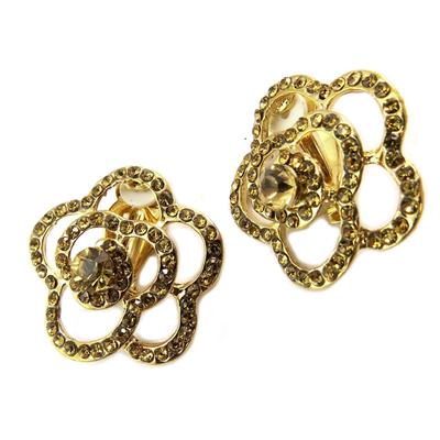 [P4606] - Golden 'Sissi' Designer Clips (flower) - 30 Mm