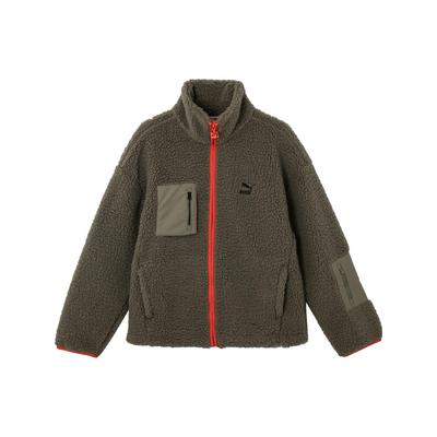 Logo Lässige Stehkragen Langarm Fleecejacke Herrenjacken Grau Rot 539231-97