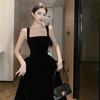 Vintage Hepburn Little Black Dress French Socialite High Sense Suspender Dress Dress Formal Settings Temperament Skirt