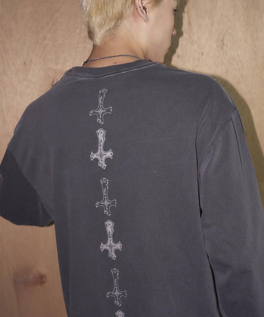 TRAVEL Cross Point Pigment Long Sleeve Black Charcoal