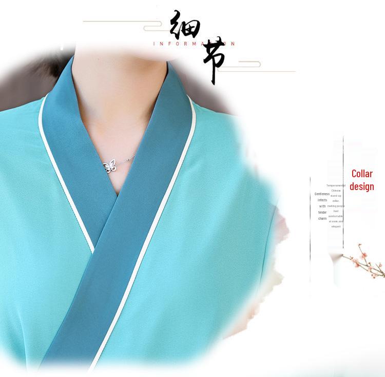 Spring/Summer Chinese Han Gradient Color Zen Tea Suit Dress - National Style Spa & Salon Attire