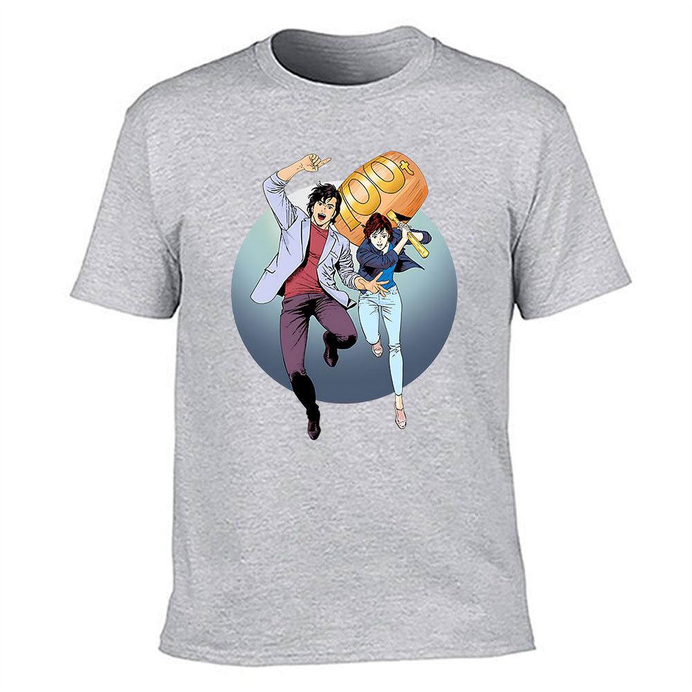 City Hunter Ryo Saeba Kaori Makimura  Plus Cotton Unisexs Tshirt Classic Anime Graphic Tee for Fans