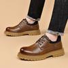 Outdoor Platform Work Shoes for Men Autumn Winter New Designer Leather Shoes Male Fashion Big Head Retro Casual Shoes Man