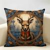 Funny Animal Vintage Portrait Cushion Cover Natural Linen Organic Fabric DoubleSided Printing Room Sofa Decor Pillow Case