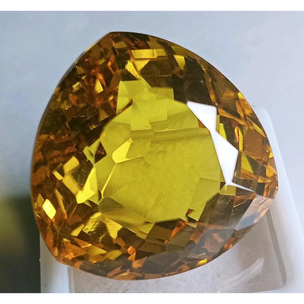 Certified Natural Brazilian Yellow Topaz Trillion Cut 65+ Ct Beautiful Gemstone