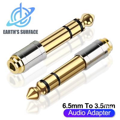 Adapter Audio Jack 3.5 do 6.35 Konwerter Jack 6.5mm na 3.5mm Złącze Męskie na Żeńskie Pozłacany Wtyk Słuchawkowy Mikrofonowy AUX