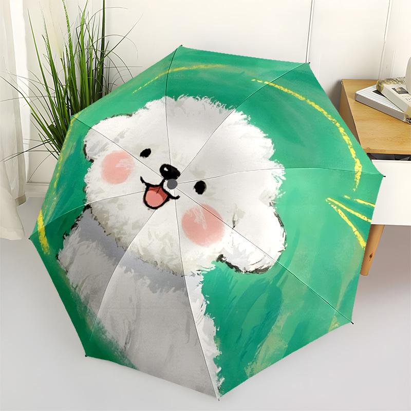 1pc Puppy Pet Automatic Folding Umbrella - Compact 8-Rib Design, Durable Plastic & Iron, Lightweight for Outdoor Daily Use140