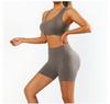 Women's High-Waisted Butt-Lifting Yoga Set: Slimming Three-Quarter Pants & Backless Push-Up Bra