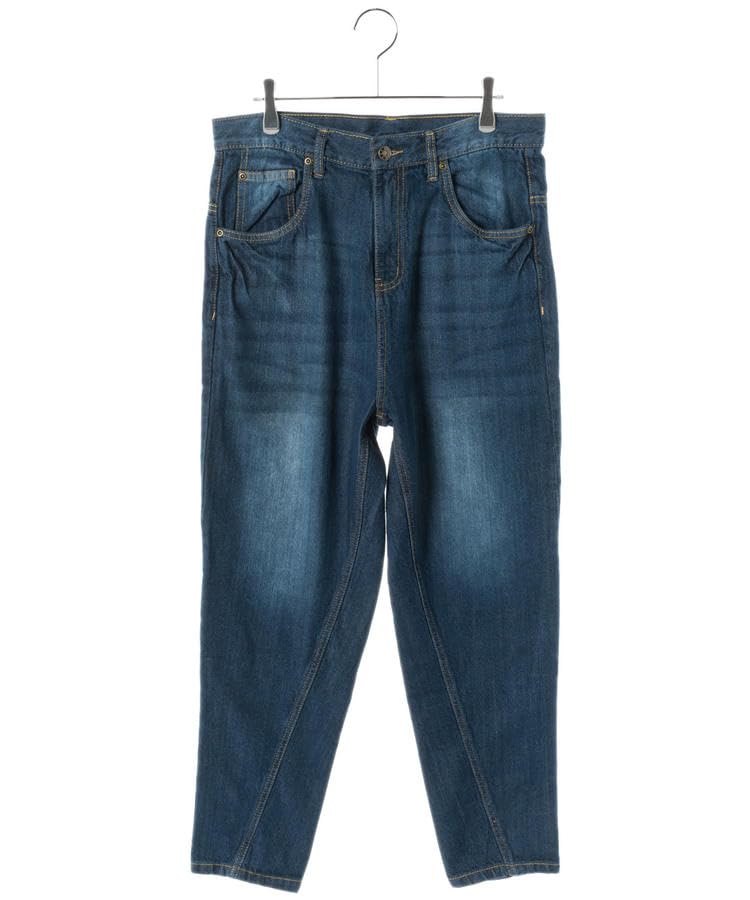 atONE Loose Fit Denim Sarouel Plus Size Size Navy Women's Pants, 100% Cotton, Denim, 4L,
