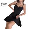 Lace Pajamas Women's Sexy Nightgown Sleeveless Spaghetti Strap Delicate Camisole Ribbed Chemise Sleepwear Soft Babydoll