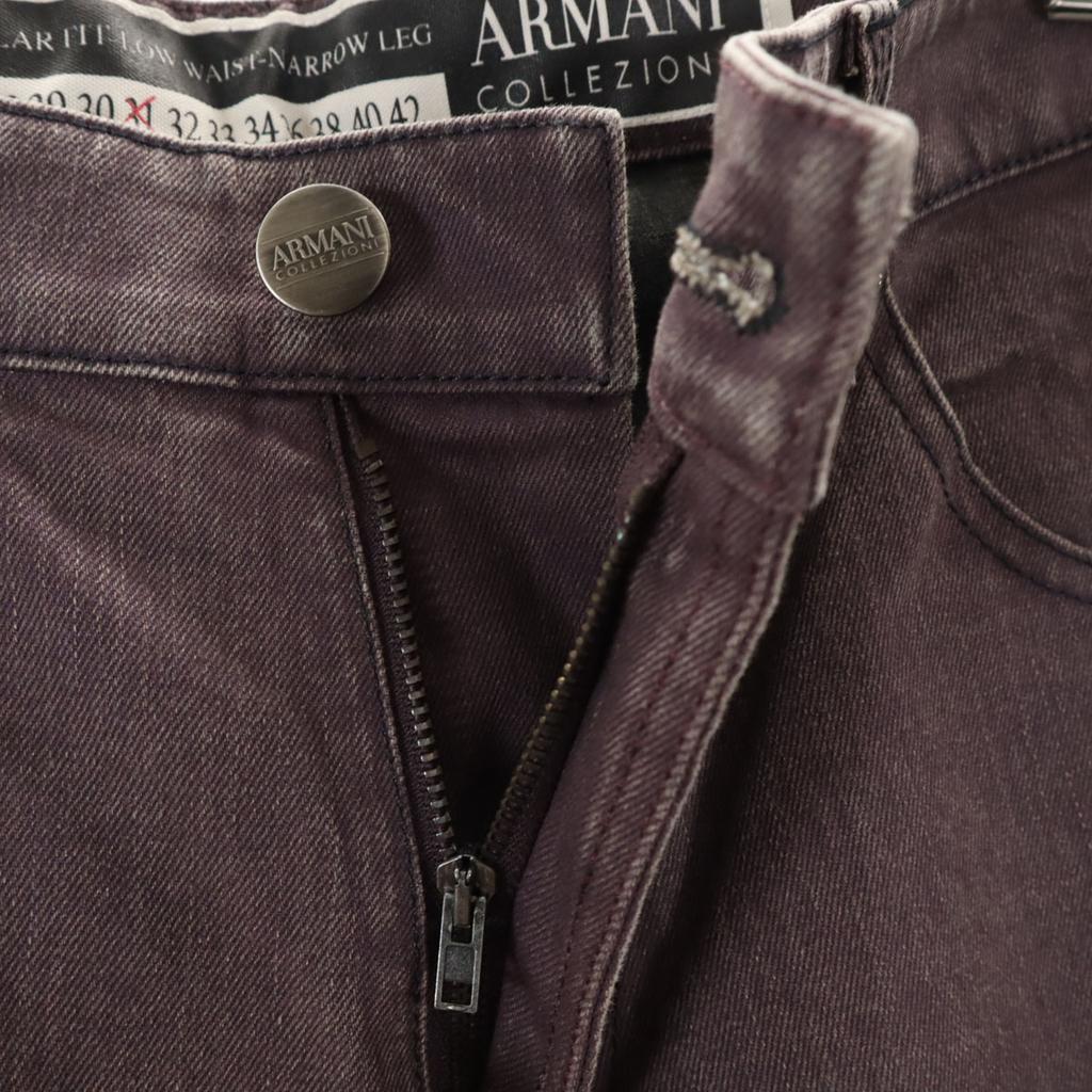 Armani Collezioni P50 Narrow Collar Denim Pants W31 Purple Men's Used