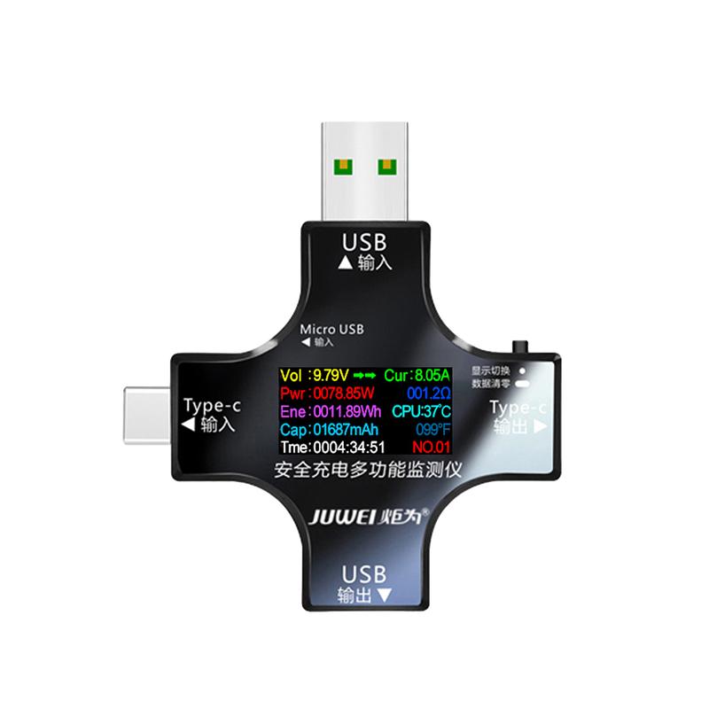 6.5A USB Tester DC Type-C PD Digital Voltmeter Amper Voltage Current Ammeter Detector Power Bank Charger Capacity Meter