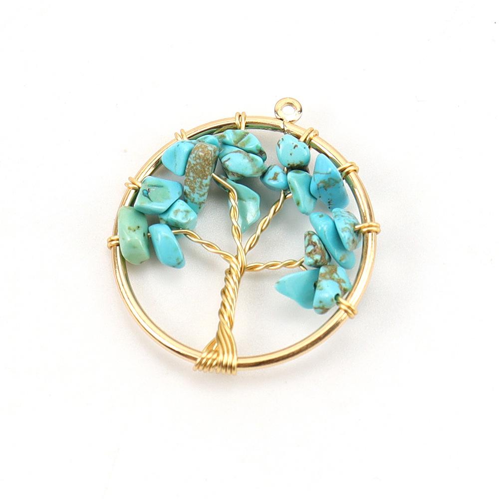 3Cm Tree Of Life Pendant Natural Crystal Gravel Fortune Tree Necklace Accessories N114