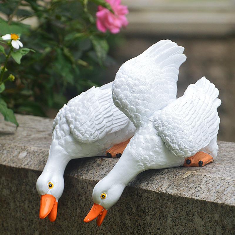 Duck Statues (Landscape Ornament Style) - Farm Animal Simulation Model, Chicken Duck Goose Figurine Sculpture, Indoor Home Decor