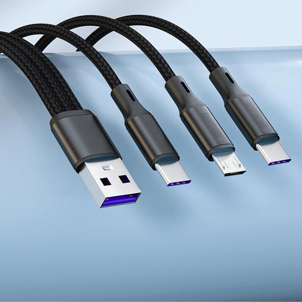 Upgraded Multi Charger Cable 3 in 1 Type C/ USB Charging Cable for Phones&Tablets Fast Convenient Charging Solution