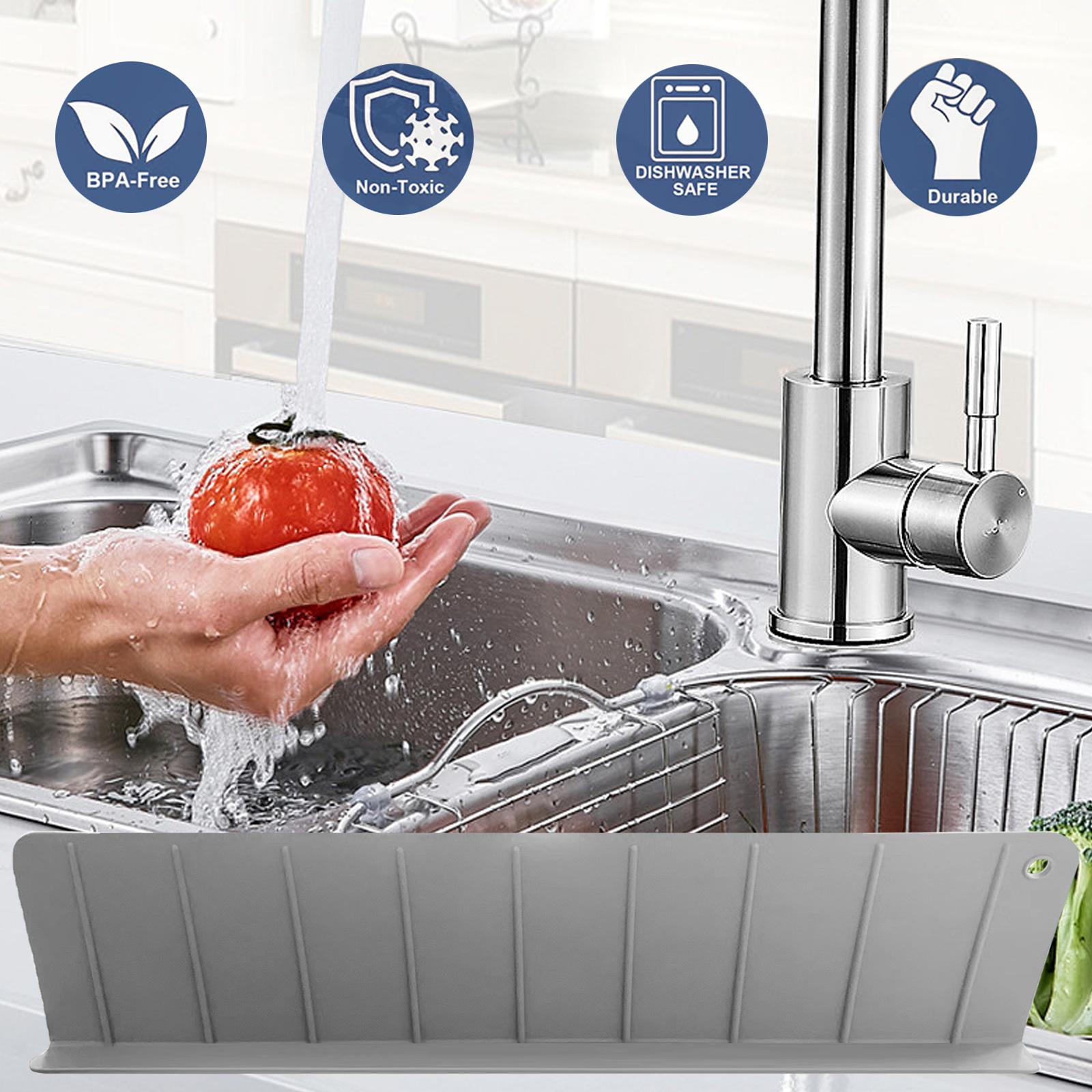 Защитный бортик от брызг для раковины, водоудерживающая полоска, силиконовый водоотбойник для кухонной раковины, сильное присасывание, моющийся, для кухонной раковины China Mainland