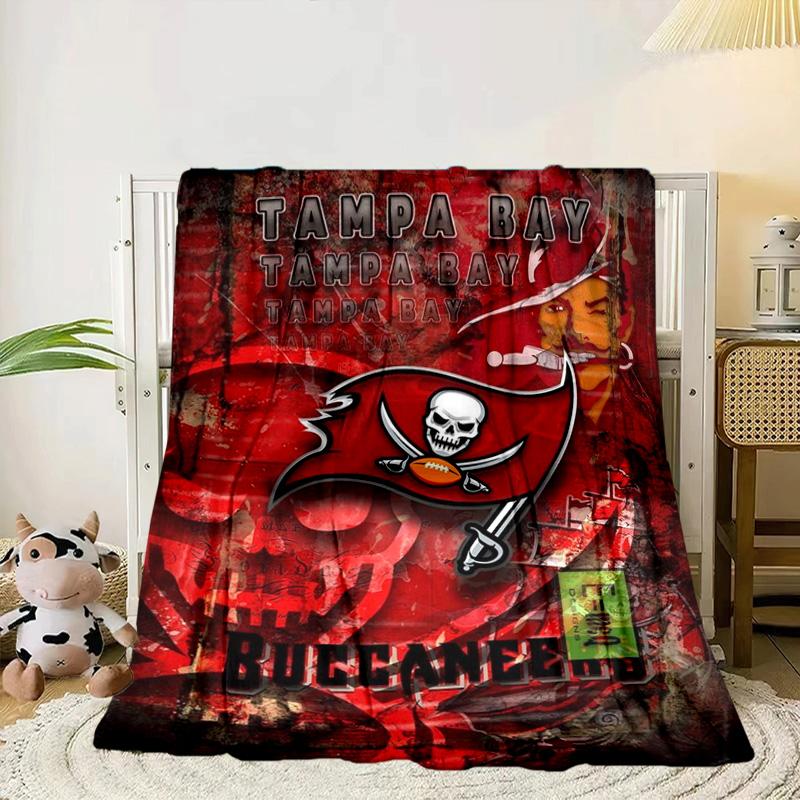 Coperta Portatile/Morbida Tampa Bay Buccaneers Logo Coperta da Letto Adatta per Viaggi Campeggio Soggiorni Uffici Divani Regali per Fan