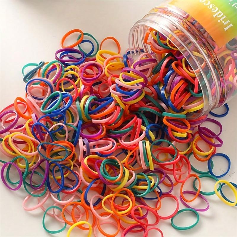Bunte Elastische Haargummis, Niedliche Einweg Mini-Haarbänder, Vielseitige Scrunchies Für Zöpfe, Pferdeschwänze
