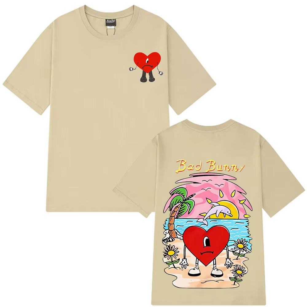 Bad Bunny Un Verano Sin Ti Graphics Printed Tshirt Unisex WoUINISEX Clothes Fashion Hip Hop Summer Cotton Oversized Tshirts Male Tops