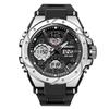 RORIOS Watch with Date Day LED Luminous Shock Quartz Popular for and Available In Silver and Black Men's Analog-Digi Chronograph, Stopwatch, Display,