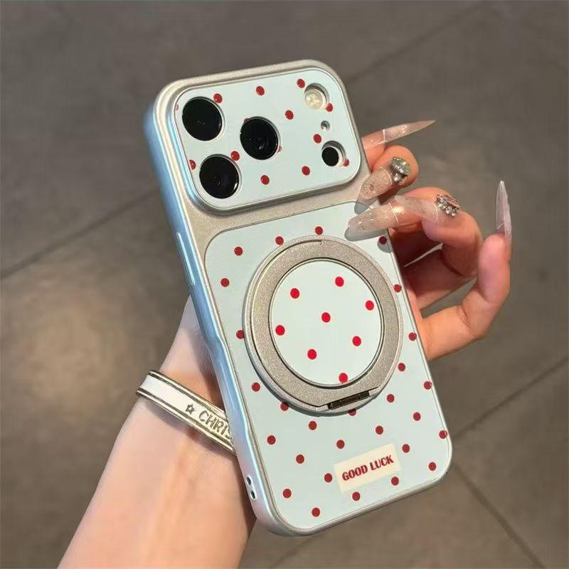 Full Screen Color Polka Dot Bracket Is Suitable for Iphone16promax Apple 17 Mobile Phone Case Electroplating Window Mobile Phone