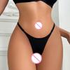 Tanga Sexy com Recorte de Concha de Coração Lingerie Feminina Fio Dental de Cintura Baixa