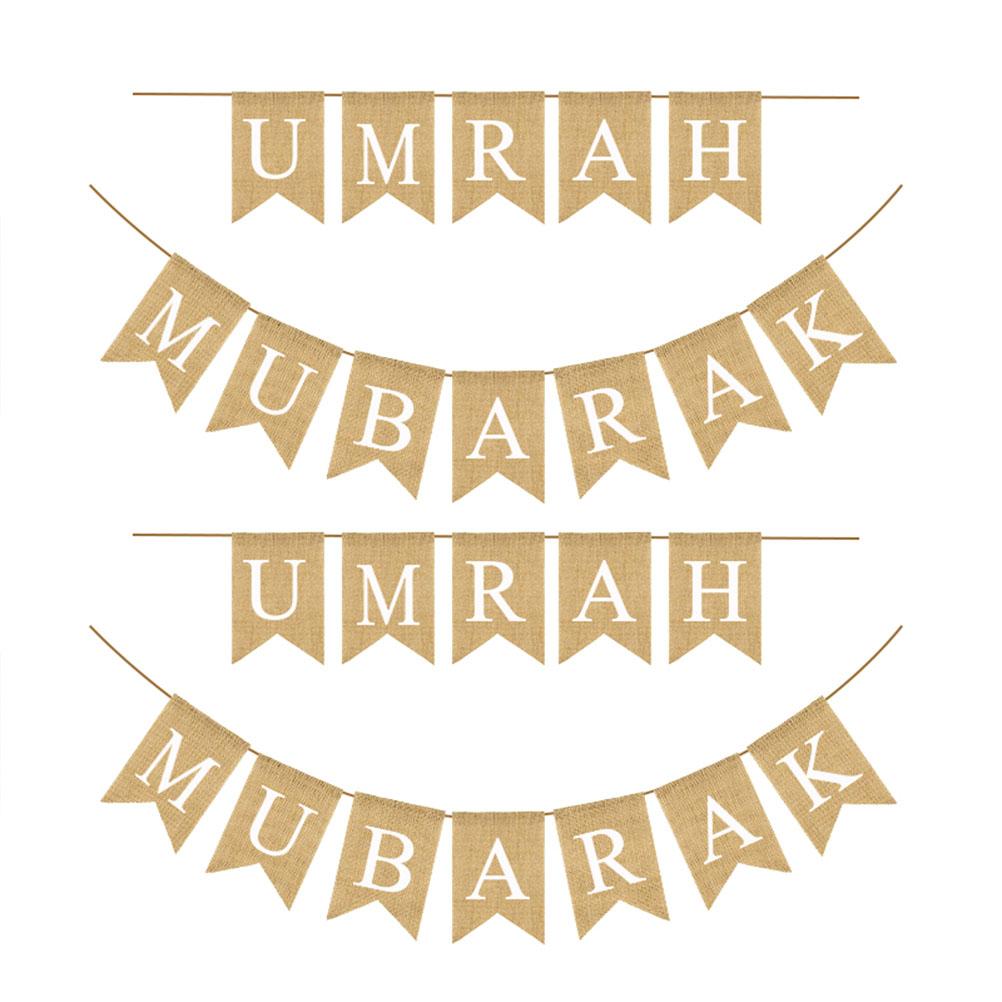 Ramadan Festival Party Gastgeschenke Zubehör Jute Banner Girlande Dekorationen Embleme