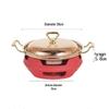 ZISIZ Hammered Stainless Steel Rose Gold Slanted Hotpot Set