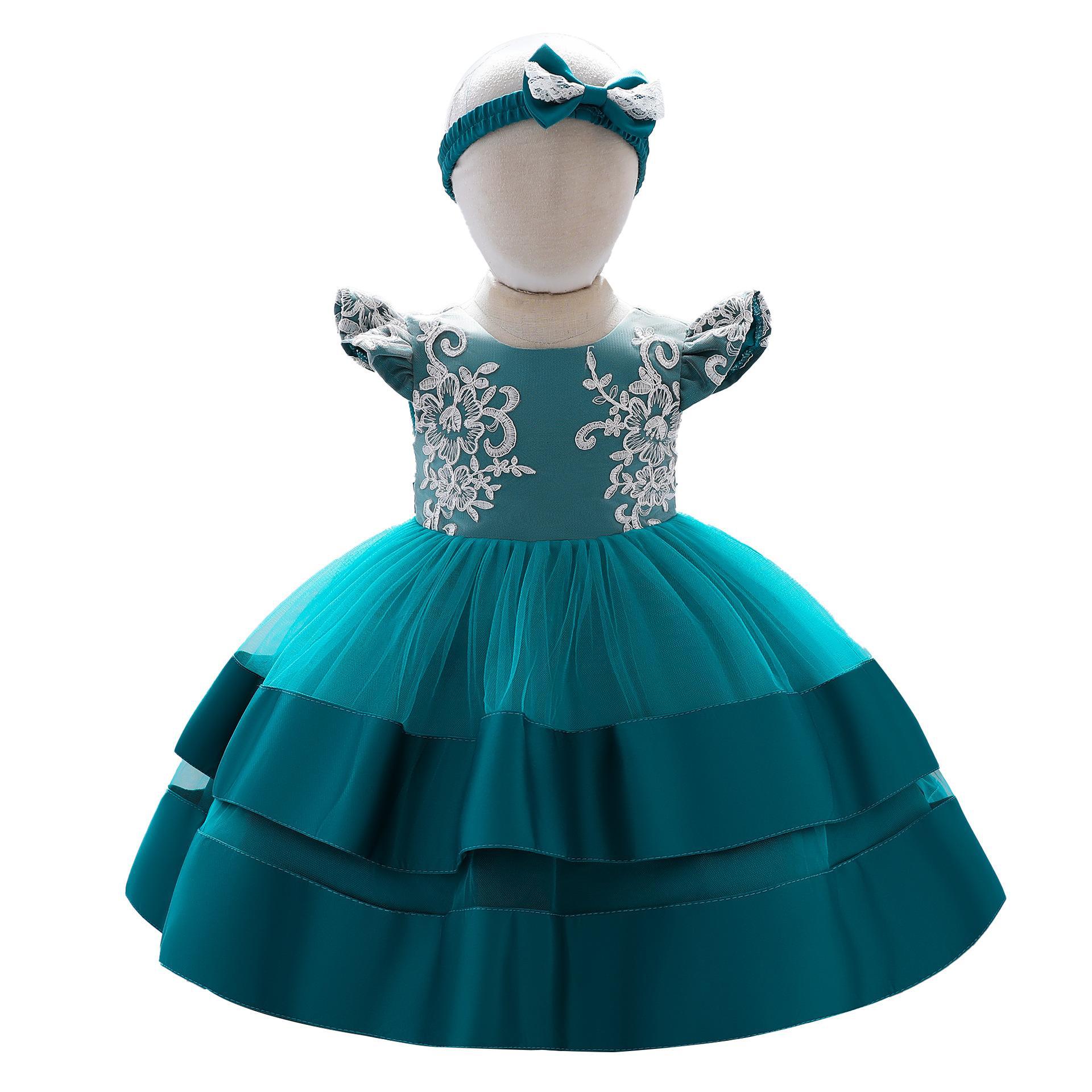 

Летнее платье для маленьких девочек, платья для первого дня рождения, одежда для крещения новорожденных, детские свадебные платья принцессы для девочек 70 морская волна