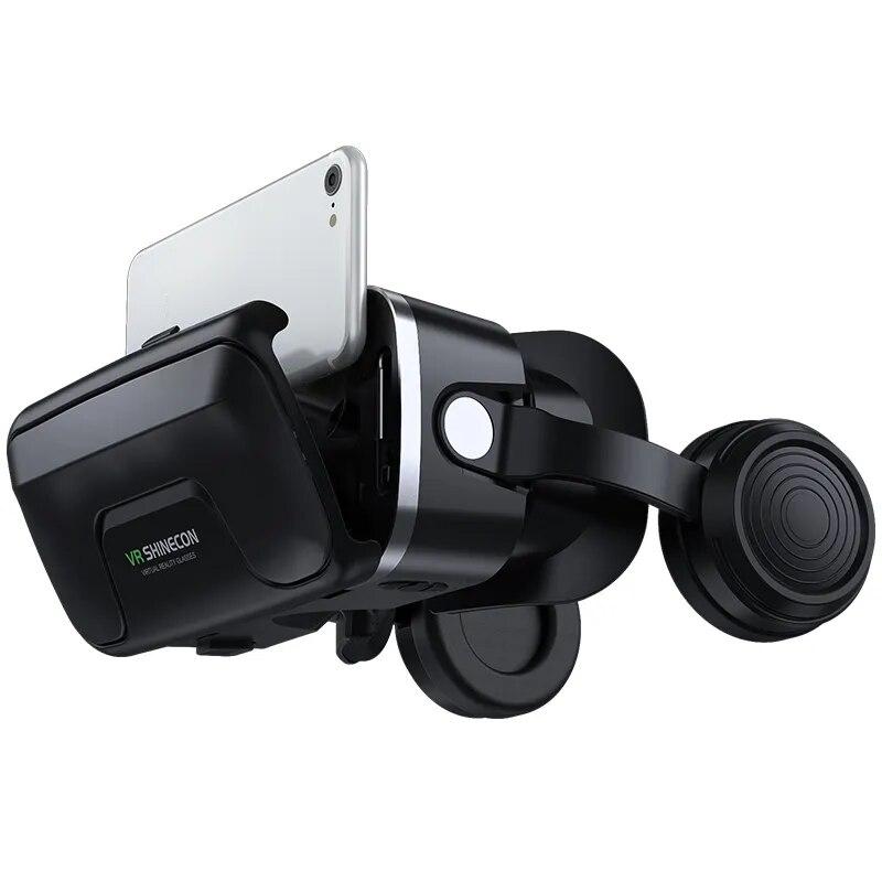Очки VR виртуальной реальности для смартфонов 4.5-7.2 дюймов Shinecon SC-G04DEA с наушниками Черный