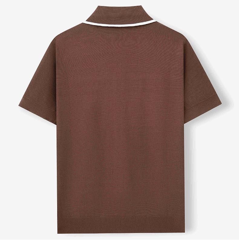 Kurzarmhemden für Herren Atmungsaktive Button-Down-Poloshirt-Oberteile Strandurlaub Leichte Golf-Hemden mit Kragen Herren Sommer Freizeit Gestrickte Hemden