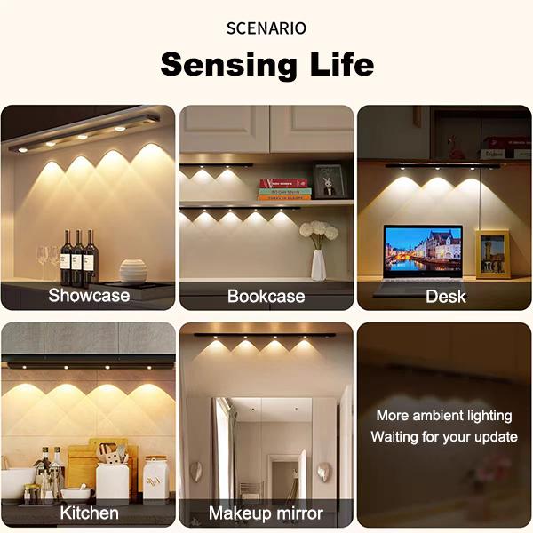 USB Rechargeable Magnetic Wall Motion Sensor Night Lamp Warodrobe Light Under Led Cabinet Lights